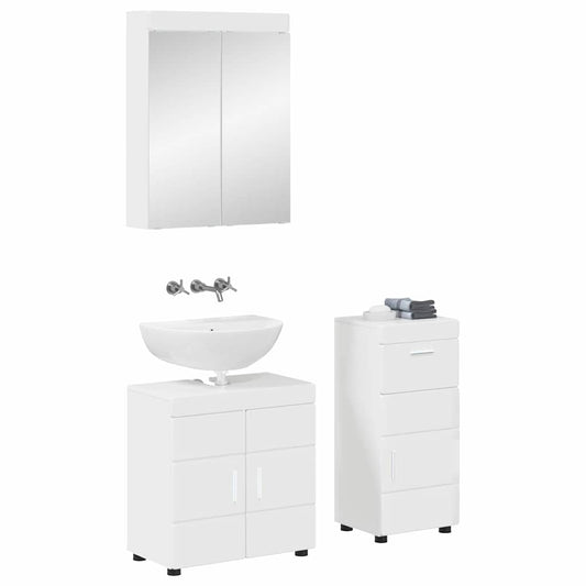 Bathroom Furniture Set TULUM 3 pcs High Gloss White Bathroom Furniture Set TULUM 3 pcs High Gloss White