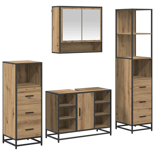 Bathroom Furniture Set 4 pcs Artisan Oak Engineered Wood Bathroom Furniture Set 4 pcs Artisan Oak Engineered Wood