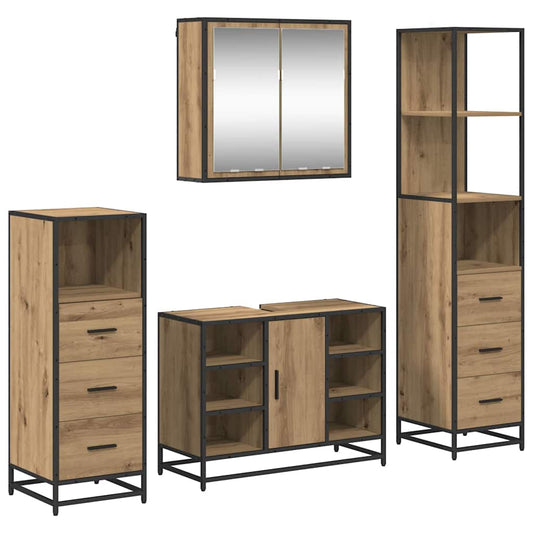 Bathroom Furniture Set 4 pcs Artisan Oak Engineered Wood Bathroom Furniture Set 4 pcs Artisan Oak Engineered Wood