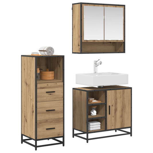 Bathroom Furniture Set 3 pcs Artisan Oak Engineered Wood Bathroom Furniture Set 3 pcs Artisan Oak Engineered Wood