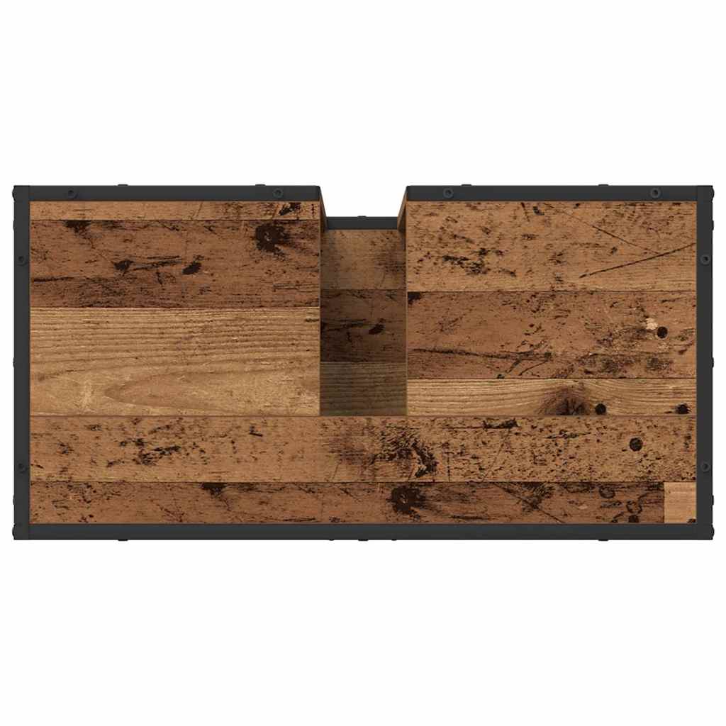 Bathroom Furniture Set with Door 4 pcs Old Wood Engineered Wood