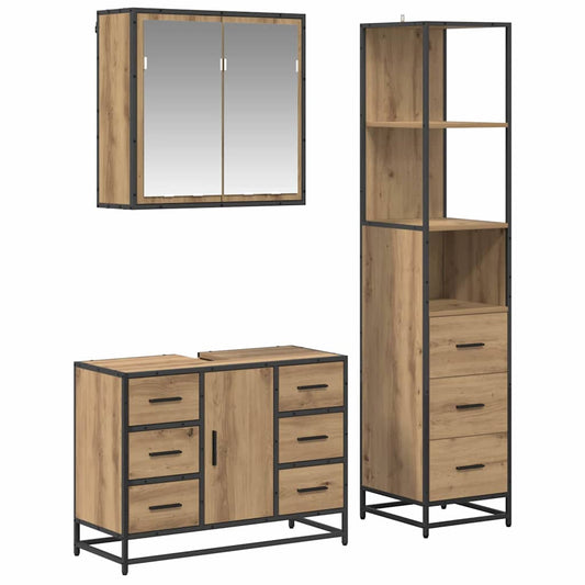 Bathroom Furniture Set 3 pcs Artisan Oak Engineered Wood Bathroom Furniture Set 3 pcs Artisan Oak Engineered Wood