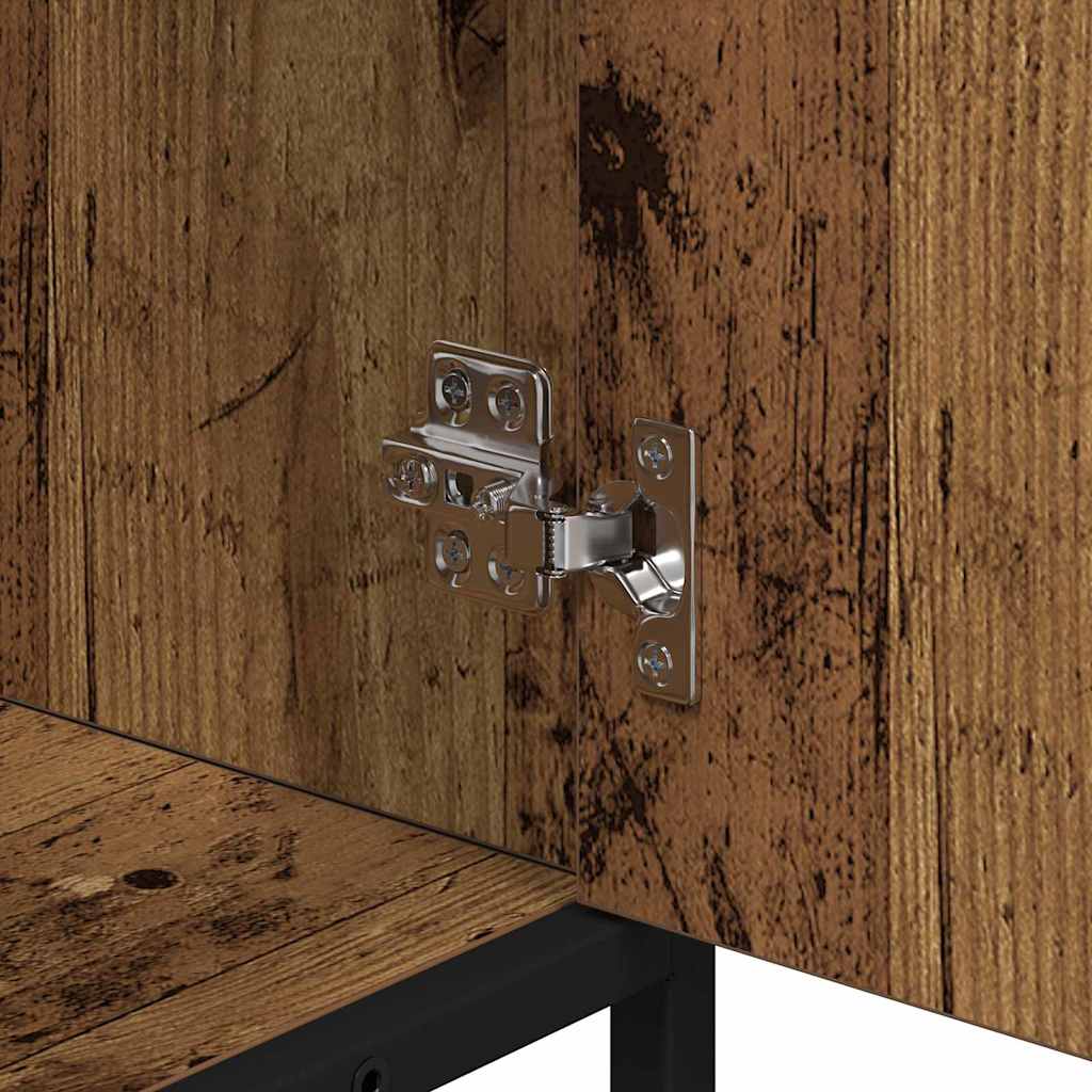 Bathroom Furniture Set with Door 2 pcs Old Wood Engineered Wood