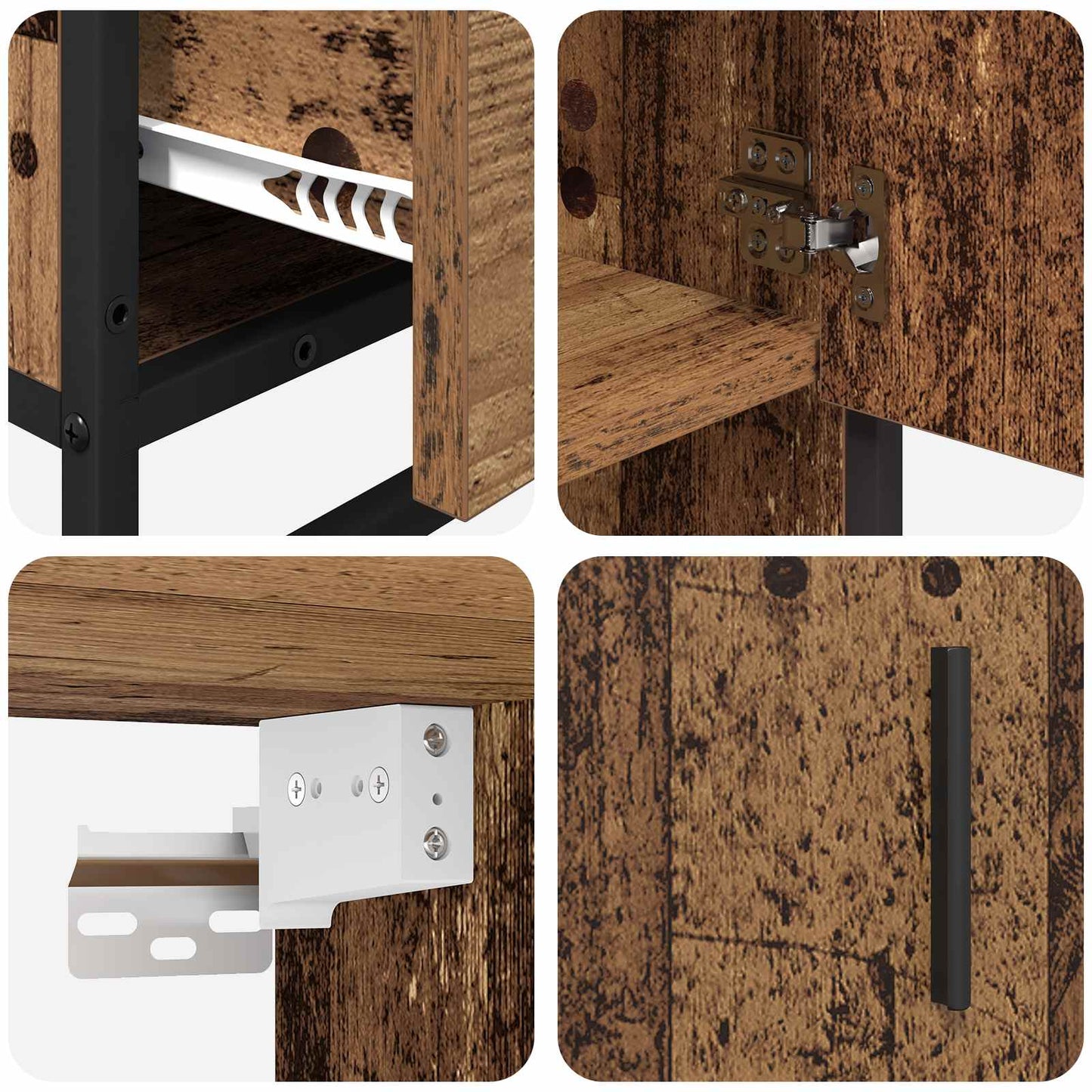 Bathroom Furniture Set with Door 3 pcs Old Wood Engineered Wood