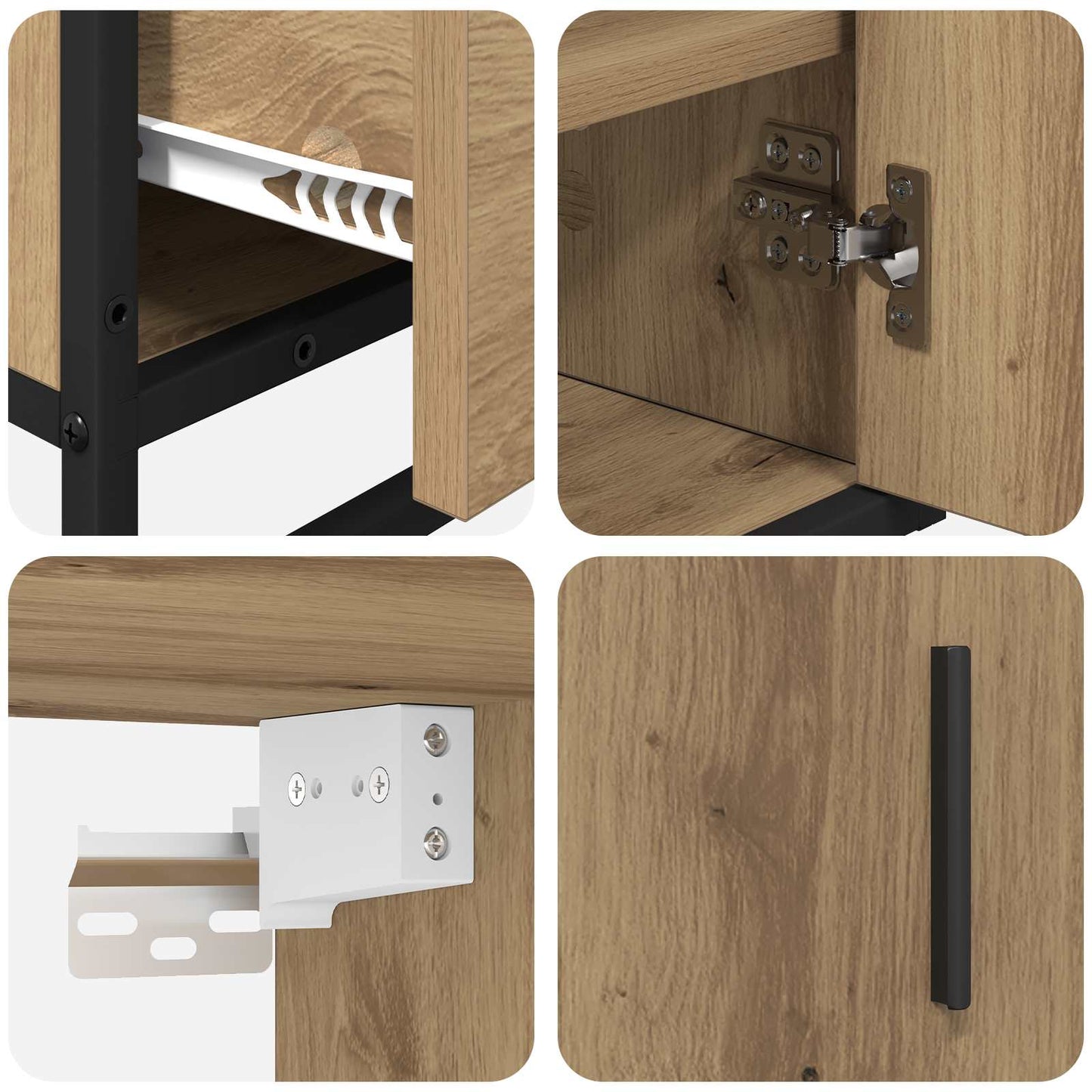 Bathroom Furniture Set 3 pcs Artisan Oak Engineered Wood