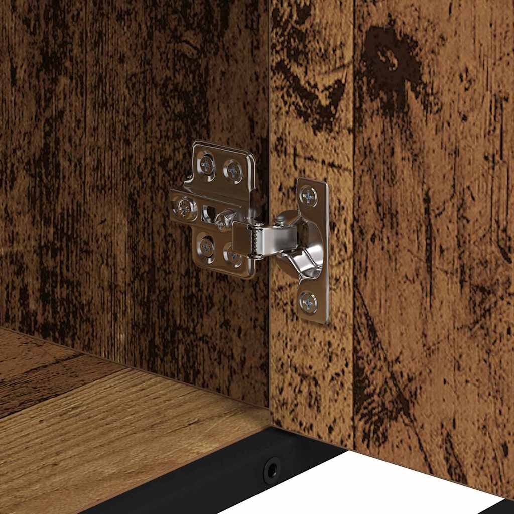 Bathroom Furniture Set with Door 2 pcs Old Wood Engineered Wood