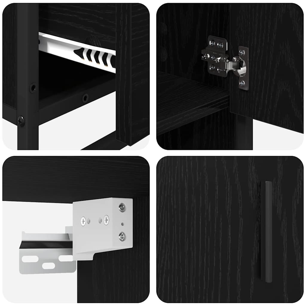 Bathroom Furniture Set with Door 3 pcs Old Wood Engineered Wood