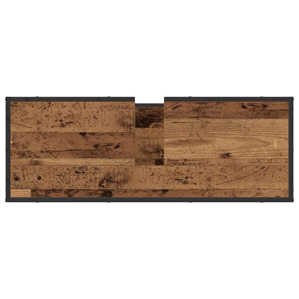 Bathroom Furniture Set with Door 4 pcs Old Wood Engineered Wood