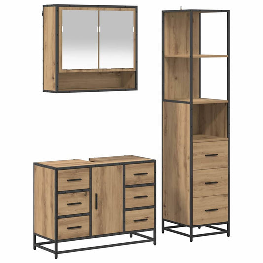 Bathroom Furniture Set 3 pcs Artisan Oak Engineered Wood Bathroom Furniture Set 3 pcs Artisan Oak Engineered Wood
