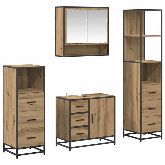 Bathroom Furniture Set 4 pcs Artisan Oak Engineered Wood Bathroom Furniture Set 4 pcs Artisan Oak Engineered Wood