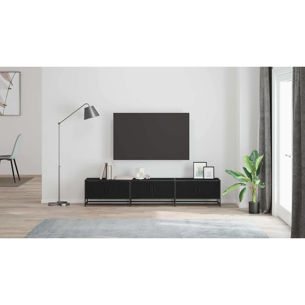 TV Units 2 pcs Black Oak 210 x 35 x 41 cm Engineered wood