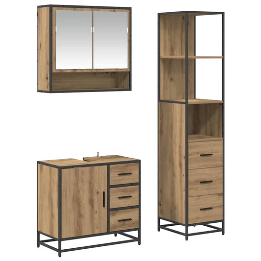 Bathroom Furniture Set 3 pcs Artisan Oak Engineered Wood Bathroom Furniture Set 3 pcs Artisan Oak Engineered Wood