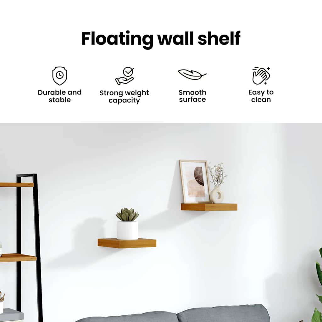 Wall Shelf Wall-mounted Brown 23 x 23.5 x 4 cm Engineered Wood