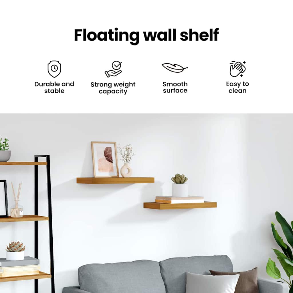 Wall Shelf Wall-mounted Brown 60 x 23 x 4 cm Engineered Wood