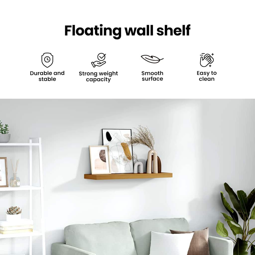 Wall Shelf Wall-mounted Brown 80 x 23.5 x 4 cm Engineered Wood