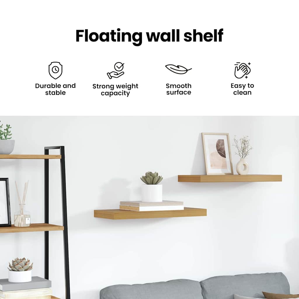 Wall Shelf Wall-mounted Beige 60 x 23 x 4 cm Engineered Wood