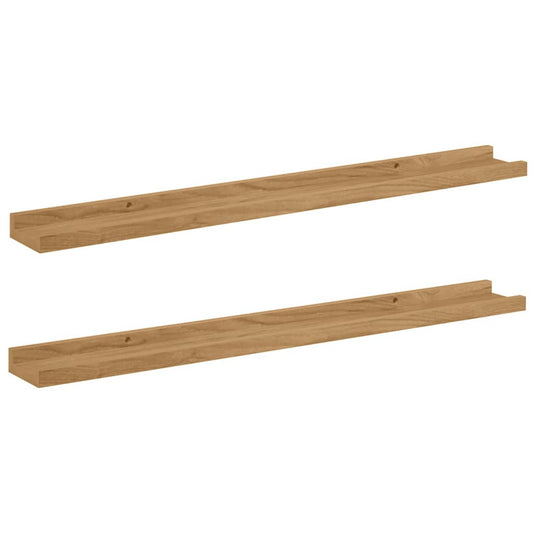 Wall Shelf with Shelf 2 pcs Brown 80 x 9 x 3 cm Engineered Wood Wall Shelf with Shelf 2 pcs Brown 80 x 9 x 3 cm Engineered Wood