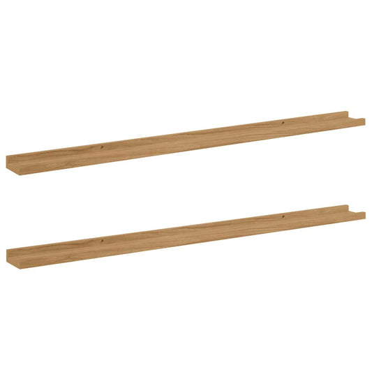 Wall Shelf Wall-Mounted 2 pcs Brown 115 x 9 x 3 cm Wall Shelf Wall-Mounted 2 pcs Brown 115 x 9 x 3 cm
