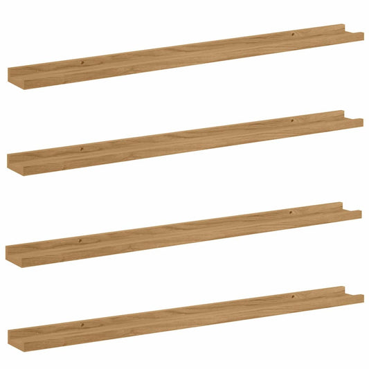 Wall Shelf 4 pcs Brown 100 x 9 x 3 cm Engineered Wood Wall Shelf 4 pcs Brown 100 x 9 x 3 cm Engineered Wood