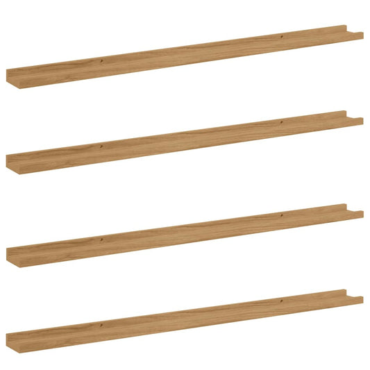 Wall Shelf Wall-Mounted 4 pcs Brown 115 x 9 x 3 cm Wall Shelf Wall-Mounted 4 pcs Brown 115 x 9 x 3 cm