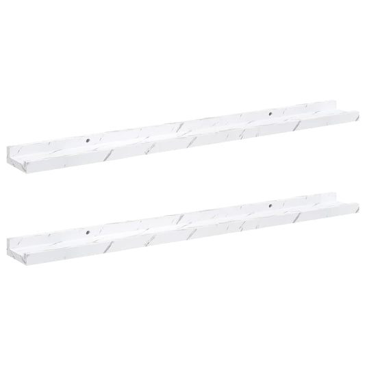 Wall Shelf 2 pcs White Marble 80 x 9 x 3 cm Engineered Wood Wall Shelf 2 pcs White Marble 80 x 9 x 3 cm Engineered Wood