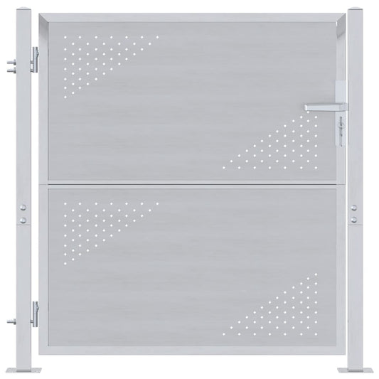 Garden Gate with Lock Silver 85 x 97 cm Stainless Steel Garden Gate with Lock Silver 85 x 97 cm Stainless Steel