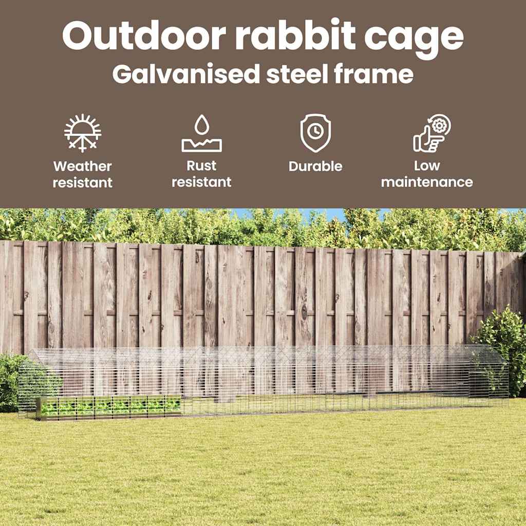Rabbit Cage Silver 600 x 78 x 78 cm Galvanised Steel
