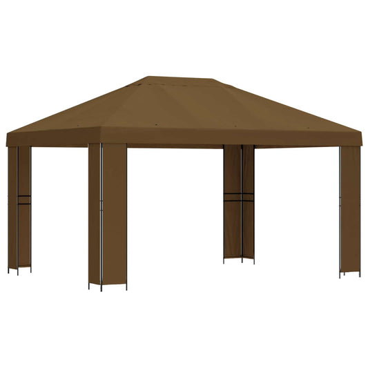 Gazebo 4 x 3 m Taupe Polyester and Steel 190 gsm Gazebo 4 x 3 m Taupe Polyester and Steel 190 gsm