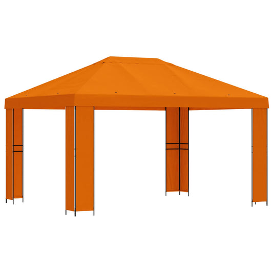 Gazebo 4 x 3 m Orange Polyester and Steel 190 gsm Gazebo 4 x 3 m Orange Polyester and Steel 190 gsm