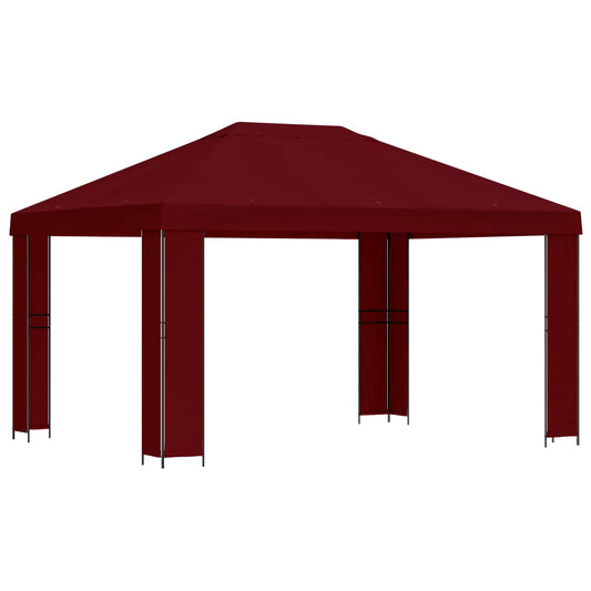Gazebo 4 x 3 m Burgundy Polyester and Steel 190 gsm Gazebo 4 x 3 m Burgundy Polyester and Steel 190 gsm
