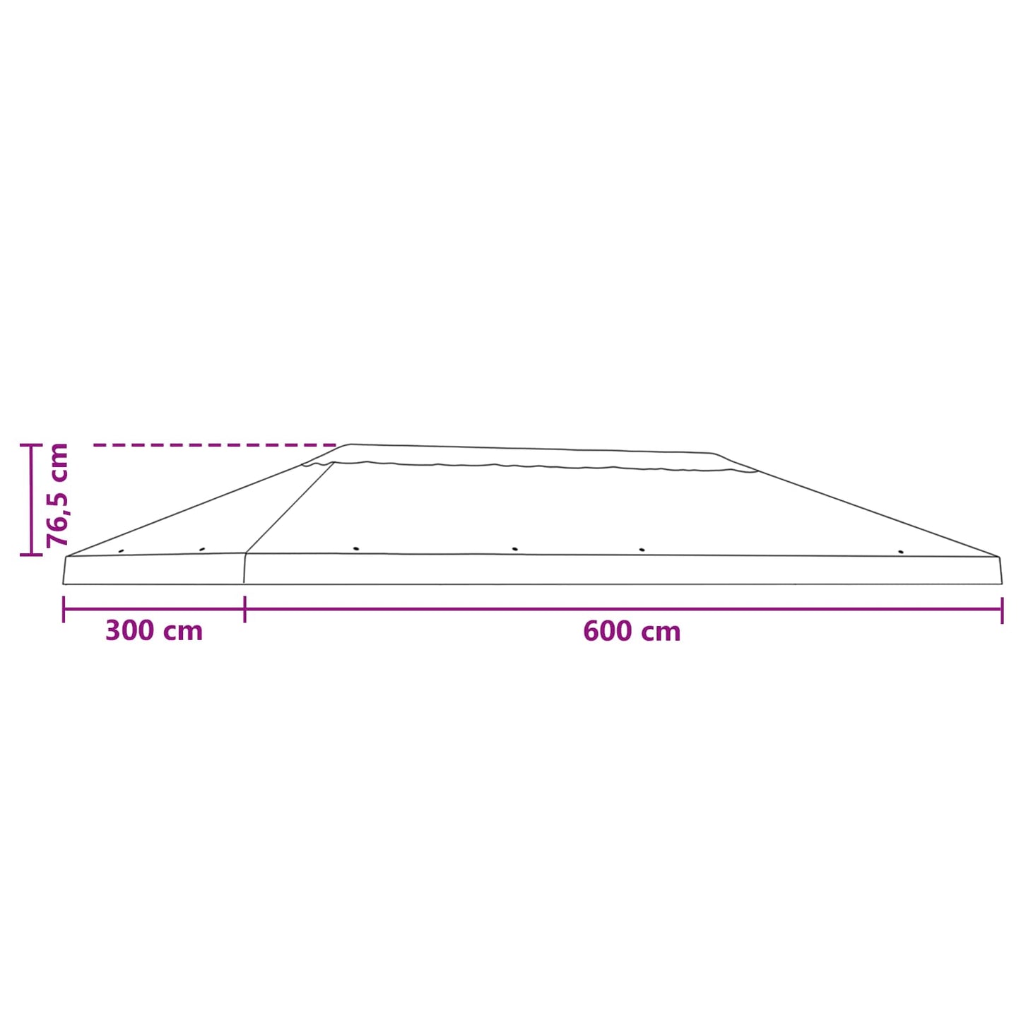 Gazebo Canopy Cover 6 x 3 m Cream Polyester 190
