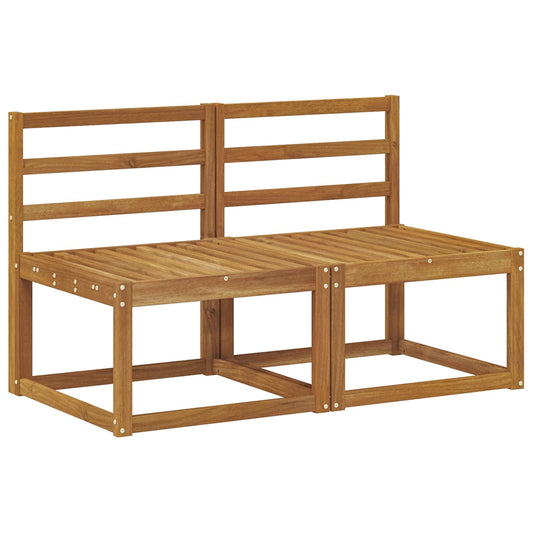 2 Piece Outdoor Middle Sofa Solid Acacia Wood Natural 2 Piece Outdoor Middle Sofa Solid Acacia Wood Natural