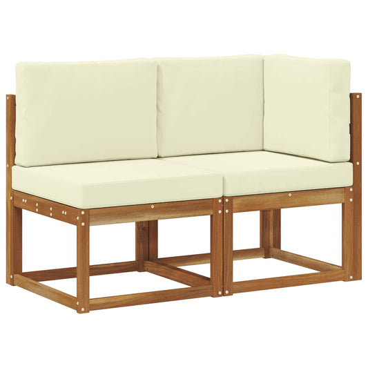 Outdoor Middle and Corner Sofa 2 Piece Natural and Cream Outdoor Middle and Corner Sofa 2 Piece Natural and Cream