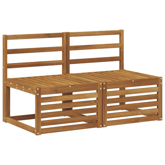 2 Piece Outdoor Middle Sofa Solid Acacia Wood Natural 2 Piece Outdoor Middle Sofa Solid Acacia Wood Natural