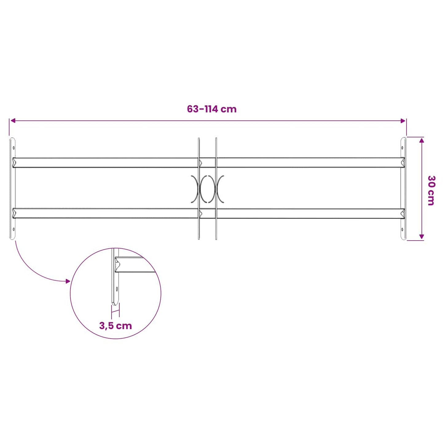 Window Security Grille 115 x 30 cm Galvanized Steel