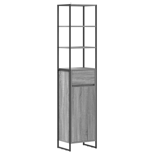 Bathroom Cabinet Grey Sonoma 40 x 30 x 180 cm Engineered Wood Bathroom Cabinet Grey Sonoma 40 x 30 x 180 cm Engineered Wood