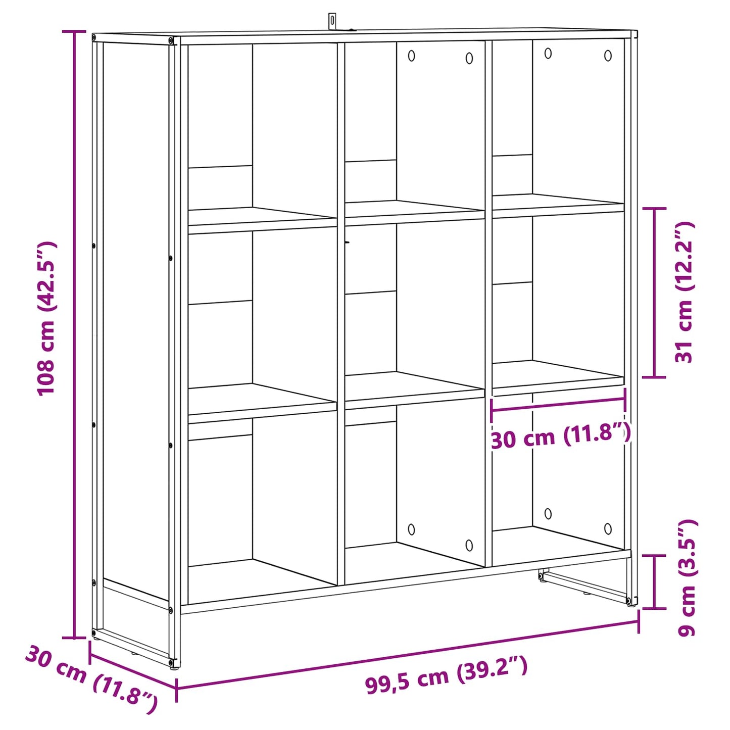 Book Cabinet Black Oak 99.5 x 30 x 108.5 cm Engineered Wood