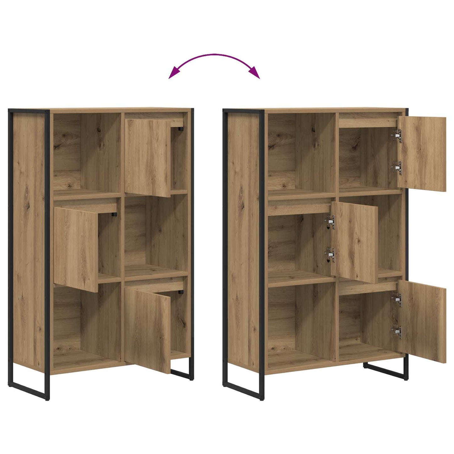 Book Cabinet Artisian Oak 68 x 30 x 108.5 cm Engineered Wood
