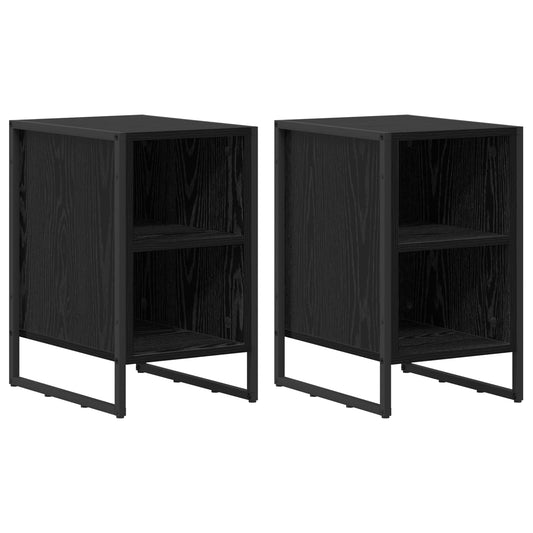 Bedside Table 2 pcs Black Oak 39.5 x 30 x 50 cm Engineered Wood Bedside Table 2 pcs Black Oak 39.5 x 30 x 50 cm Engineered Wood
