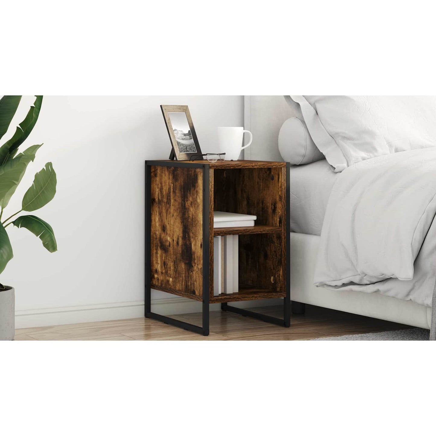 Bedside Table 2 pcs Smoke Oak 39.5 x 30 x 50 cm Engineered Wood