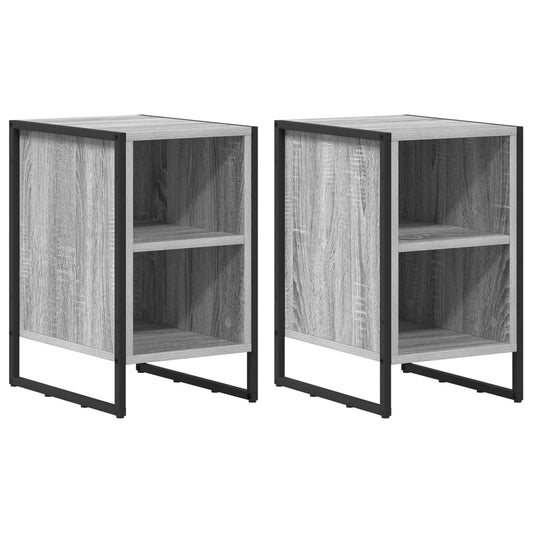 Bedside Table 2 pcs Grey Sonoma 39.5 x 30 x 50 cm Bedside Table 2 pcs Grey Sonoma 39.5 x 30 x 50 cm