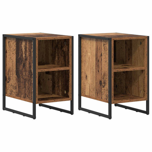 Bedside Table 2 pcs Old Wood 39.5 x 30 x 50 cm Engineered Wood Bedside Table 2 pcs Old Wood 39.5 x 30 x 50 cm Engineered Wood