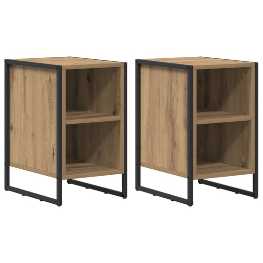 Bedside Table 2 pcs Artisian Oak 39.5 x 30 x 50 cm Bedside Table 2 pcs Artisian Oak 39.5 x 30 x 50 cm