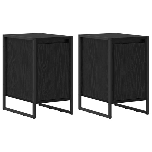 Bedside Table 2 pcs Black Oak 39.5 x 30 x 50 cm Engineered Wood Bedside Table 2 pcs Black Oak 39.5 x 30 x 50 cm Engineered Wood