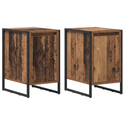 Bedside Table 2 pcs Old Wood 39.5 x 30 x 50 cm Engineered Wood Bedside Table 2 pcs Old Wood 39.5 x 30 x 50 cm Engineered Wood