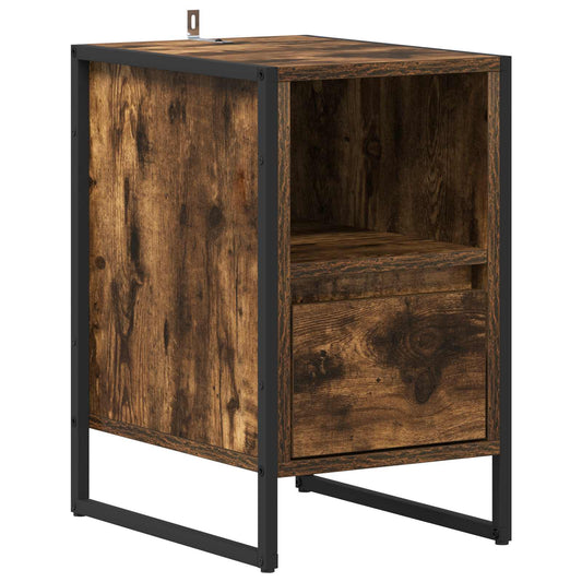 Bedside Table Smoke Oak 39.5 x 30 x 50 cm Engineered Wood Bedside Table Smoke Oak 39.5 x 30 x 50 cm Engineered Wood