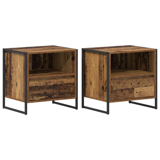 Bedside Table 2 pcs Old Wood 50 x 39.5 x 50 cm Engineered Wood Bedside Table 2 pcs Old Wood 50 x 39.5 x 50 cm Engineered Wood