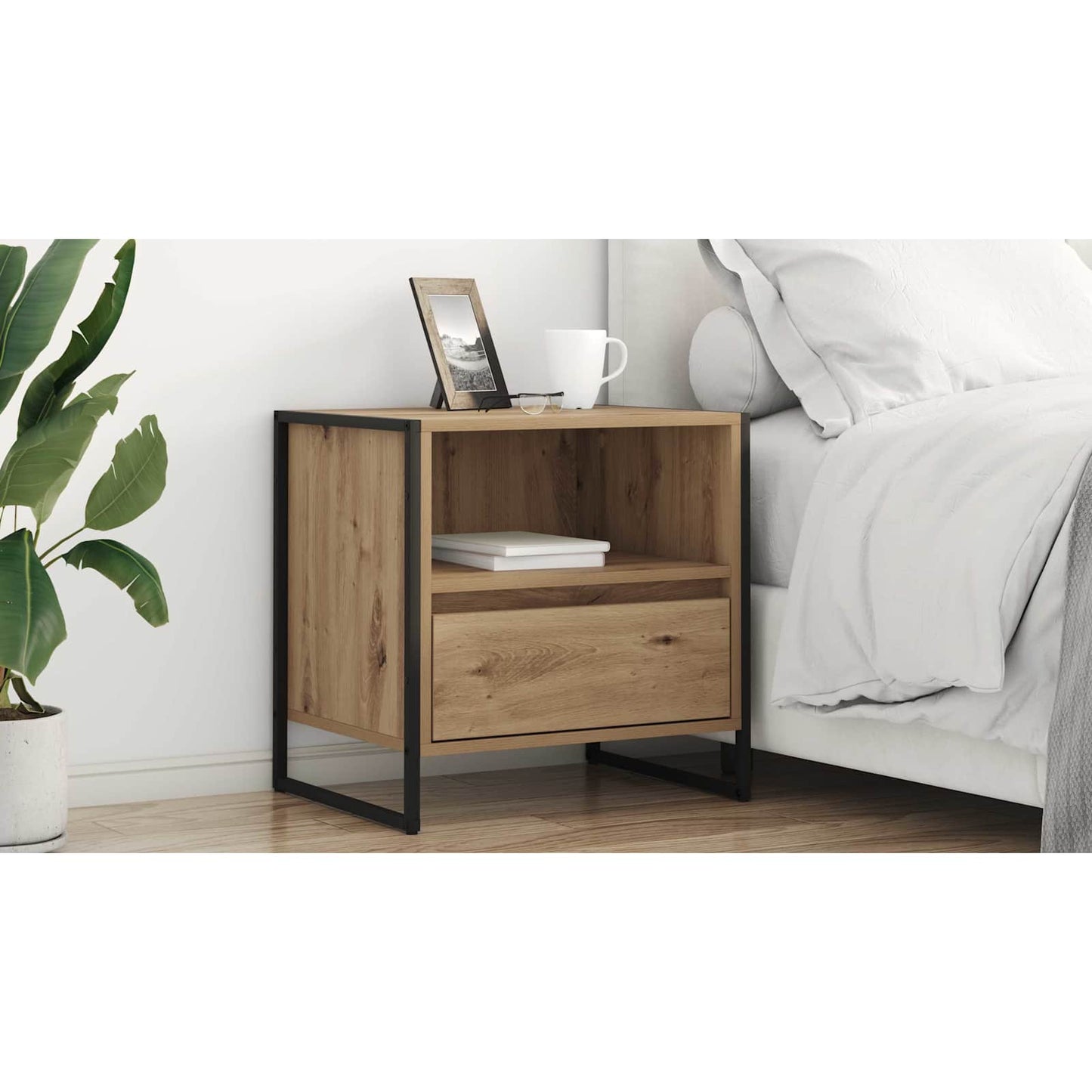 Bedside Table with Drawer 2 pcs Artisian Oak 50 x 39.5 x 50 cm
