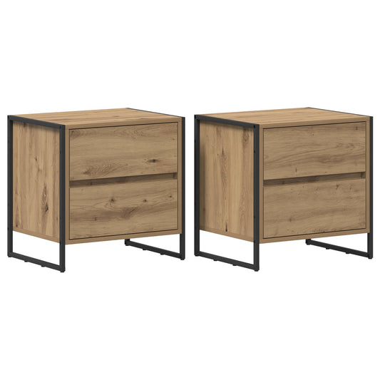 Bedside Table with Drawer 2 pcs Artisian Oak 50 x 39.5 x 50 cm Bedside Table with Drawer 2 pcs Artisian Oak 50 x 39.5 x 50 cm