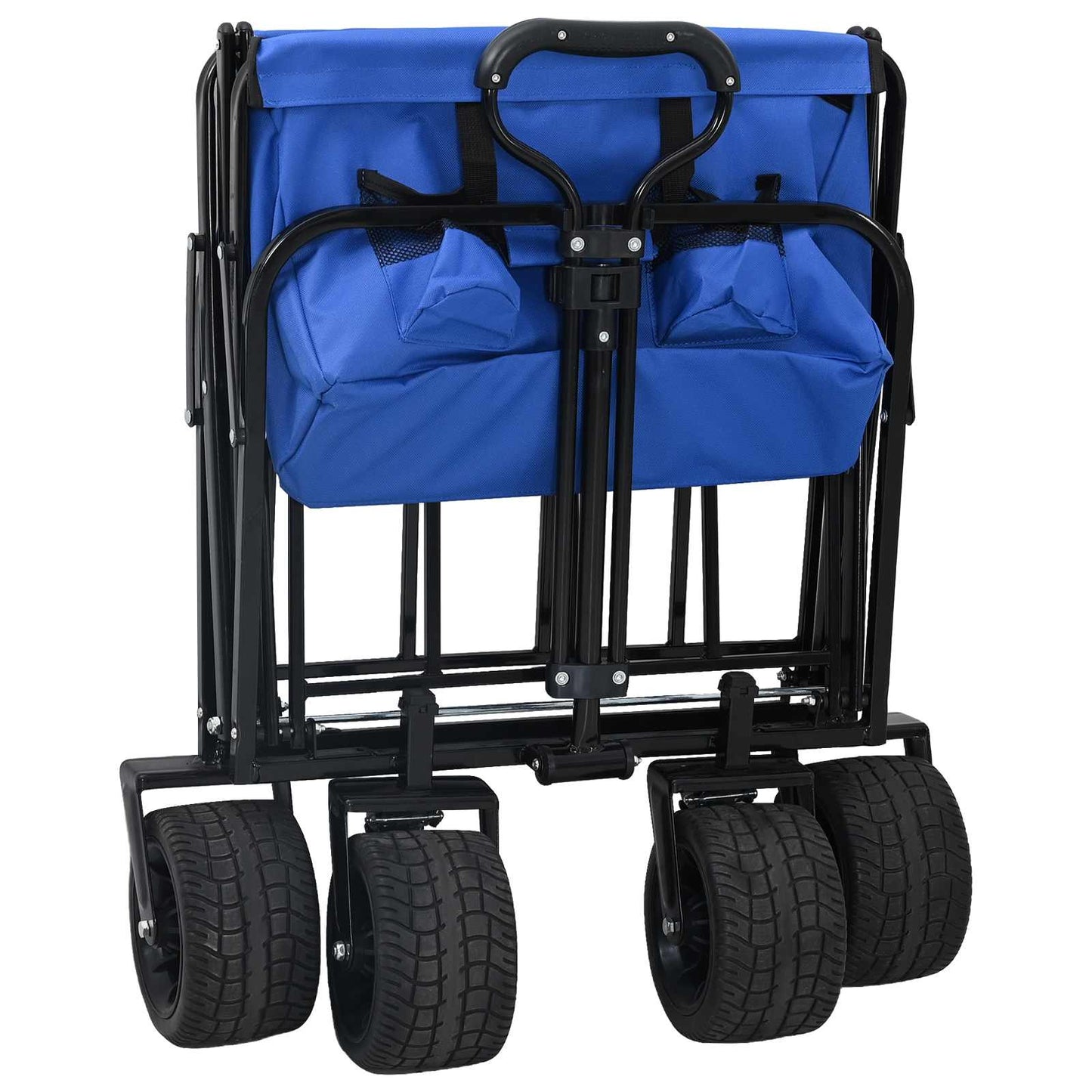 Folding Shopping Trolley with Breaks Blue 89 x 63 x 96 cm